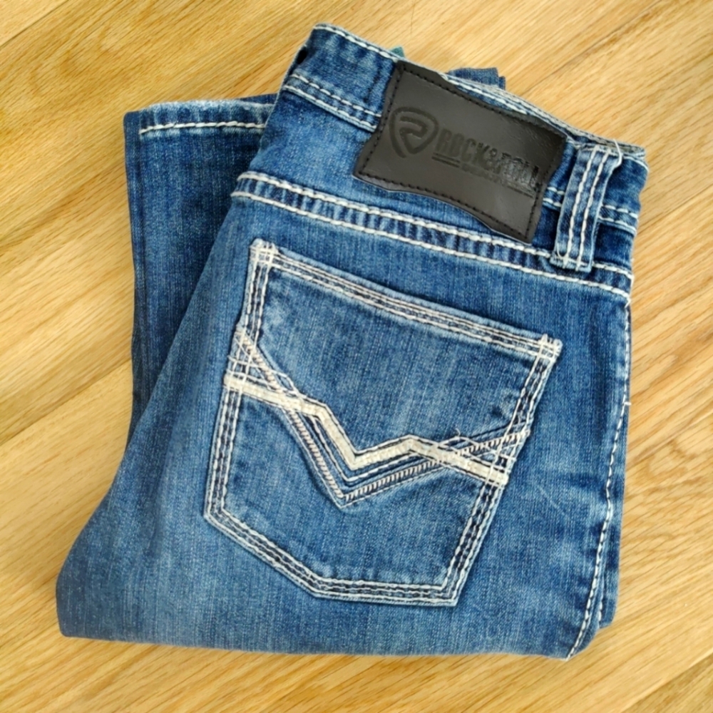 Men's Rock & Roll Revolver Straight Slim Straight Leg Sz 30x36